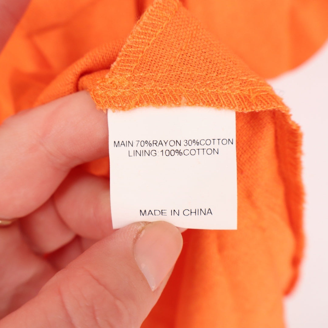 Showpo Rhyne Midi Dress Papaya Orange Asymmetric Puff Sleeve Cut Out US 16 NEW