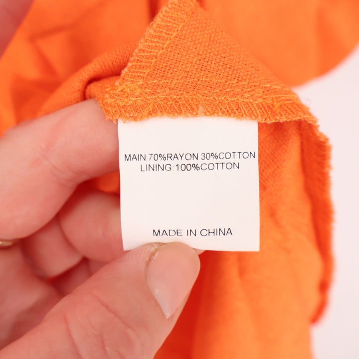 Showpo Rhyne Midi Dress Papaya Orange Asymmetric Puff Sleeve Cut Out US 16 NEW