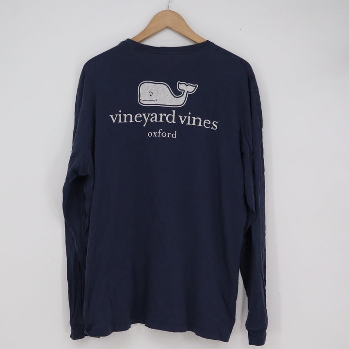 Vineyard Vines Mens Navy Blue Long Sleeve Graphic Pocket T-Shirt Large