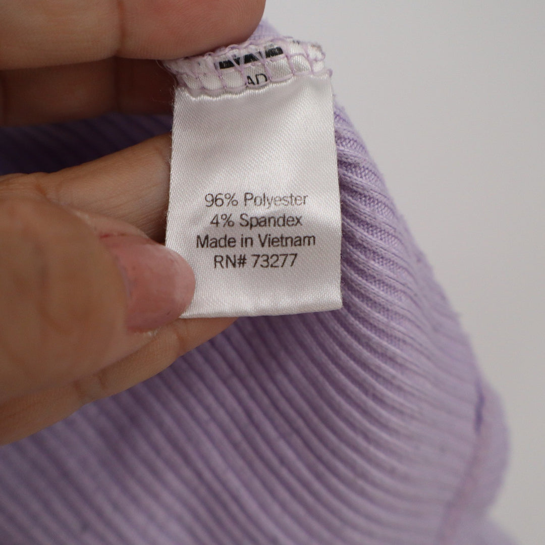 Sonoma Goods For Life Lavender Ribbed Henley Long Sleeve Top Purple Large