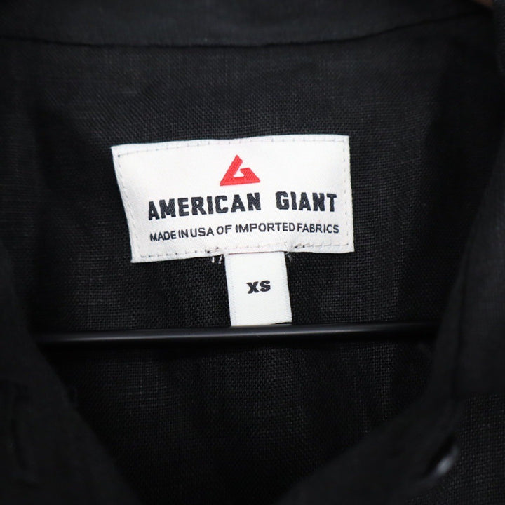 American Giant Black Women's Linen Shirt Size XS Made In USA