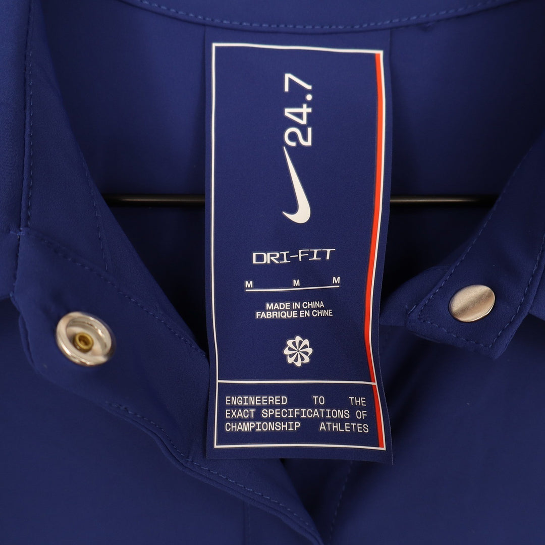 Nike 24.7 Dri-FIT Womens Royal Blue Training Snap Button Shirt Size M