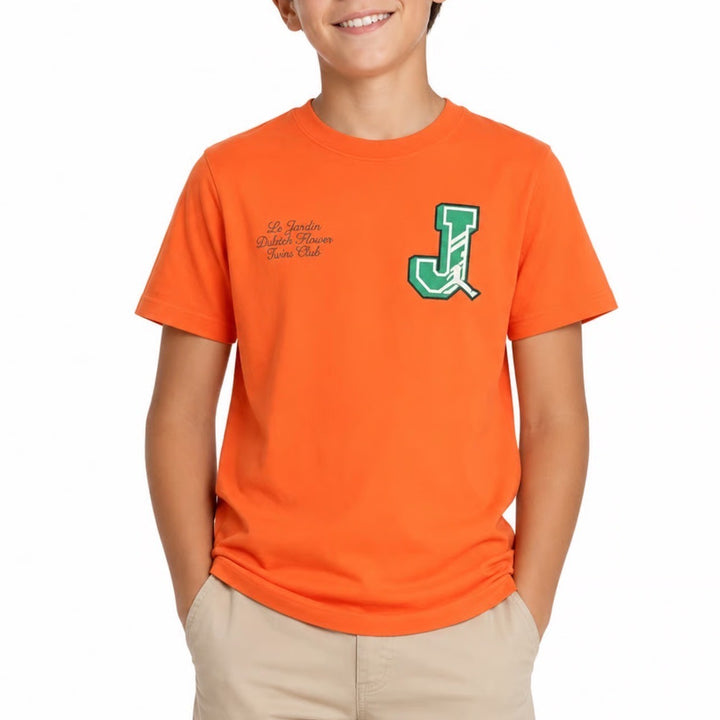 Jordan Boys Team Orange Flight Club Graphic T-Shirt Size M 10-12 NWT