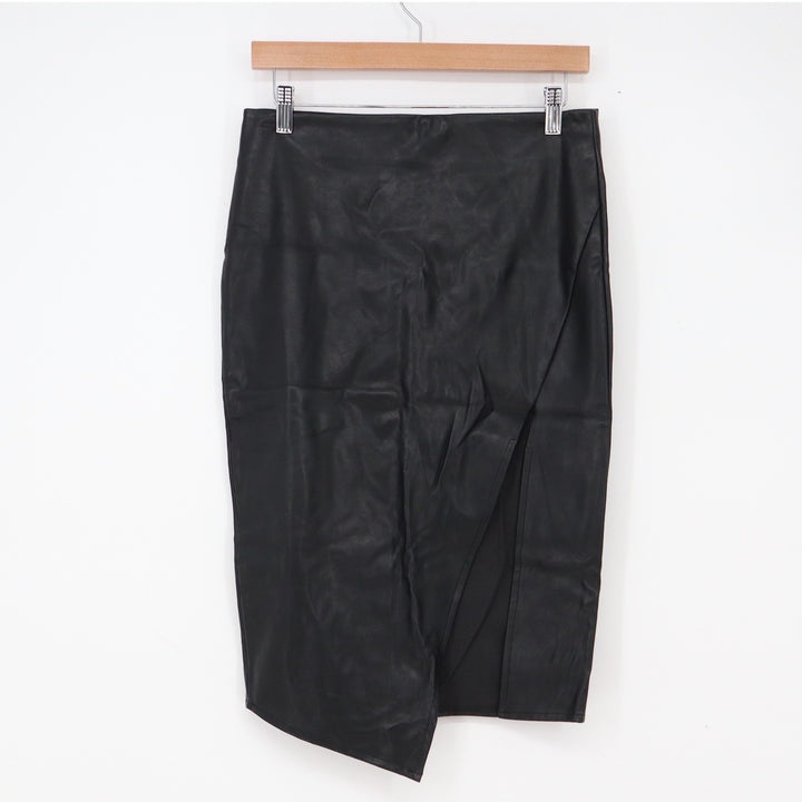 Romeo + Juliet Couture Skirt Womens M Asymmetrical Faux Leather Black Good