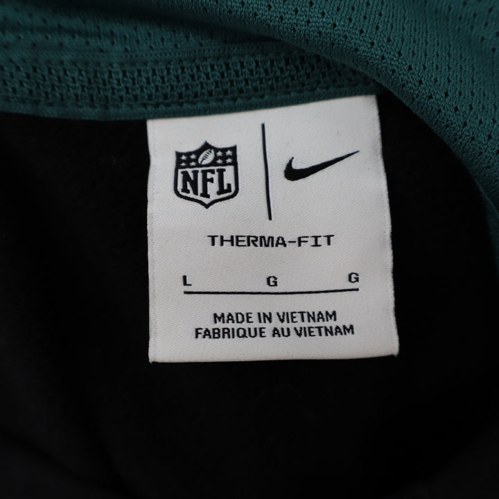 Philadelphia Eagles NFL Hoodie Women's L Black Nike Cotton Therma Fit Pullover