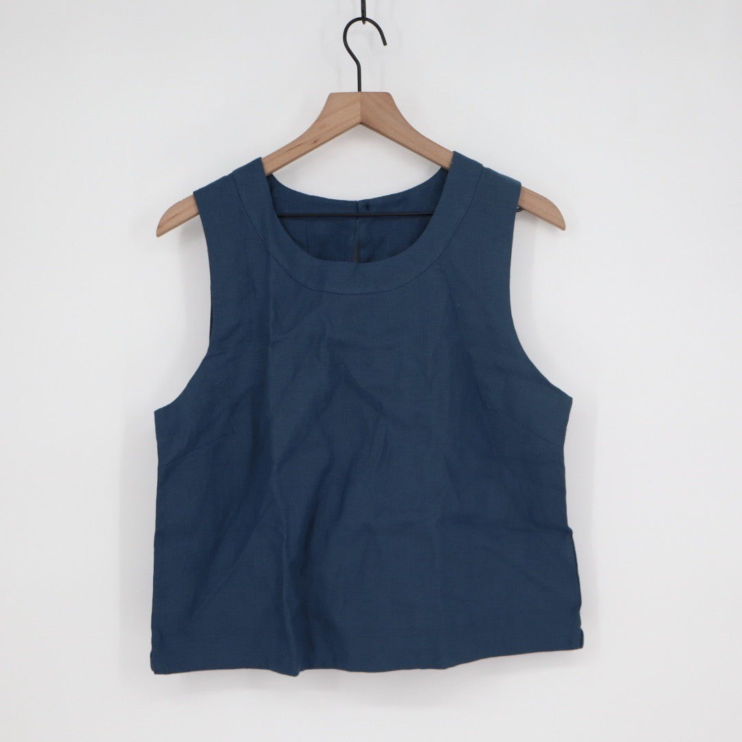 American Giant Sleeveless Navy Blue Top Size M Made in USA
