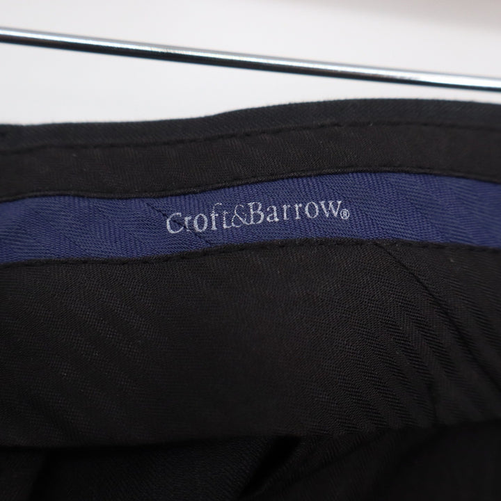 Croft & Barrow Mens Black Dress Pants 34x32 Flat Front Polyester Trousers