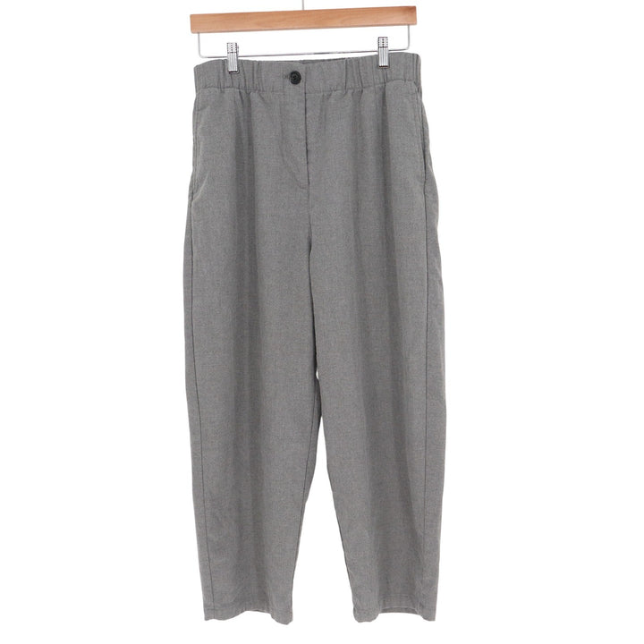 Zara Gray Elastic Waist Tapered Cropped Trousers Pants Womens XL