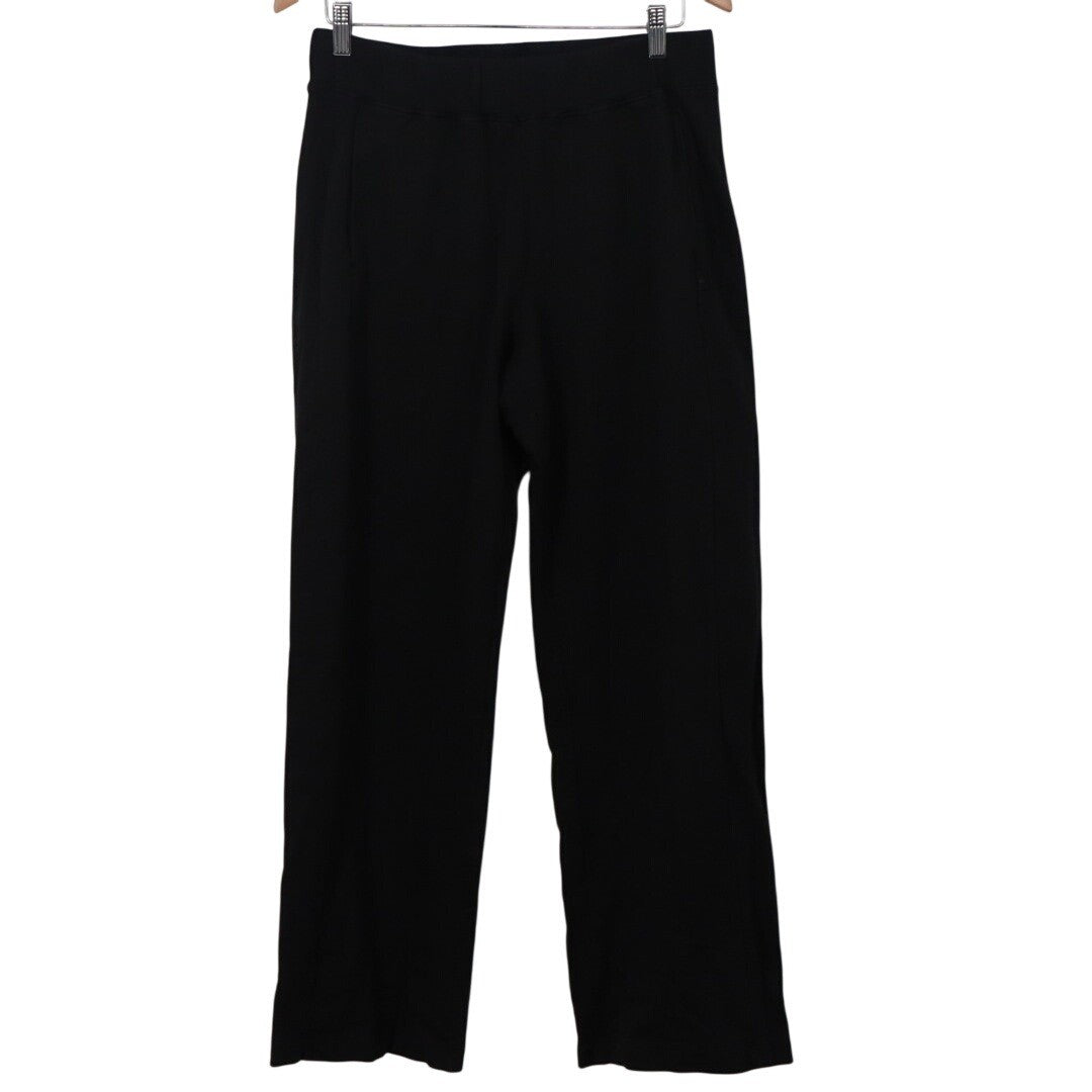 American Giant Ankle Pants Womens Large Black Cotton Pull On Wide Leg Casual