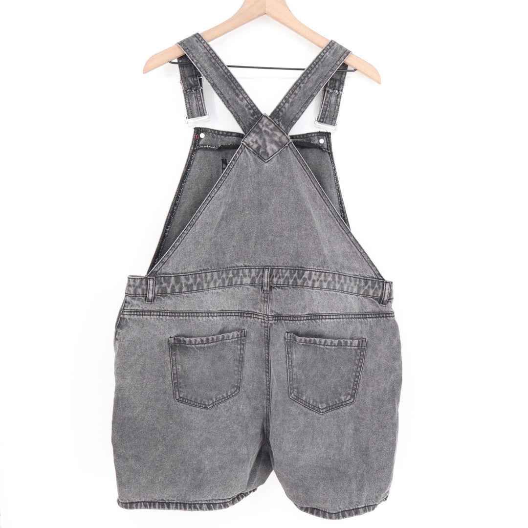 urban Bliss Shortsall Womens 16 Gray Denim Cotton Adjustable Strap Side Buttons