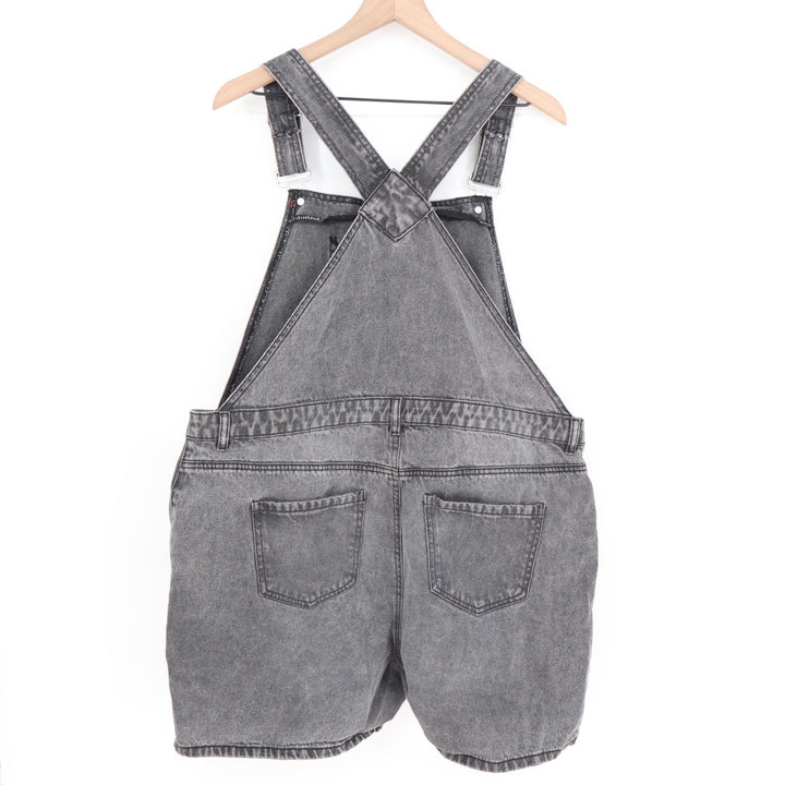 urban Bliss Shortsall Womens 16 Gray Denim Cotton Adjustable Strap Side Buttons