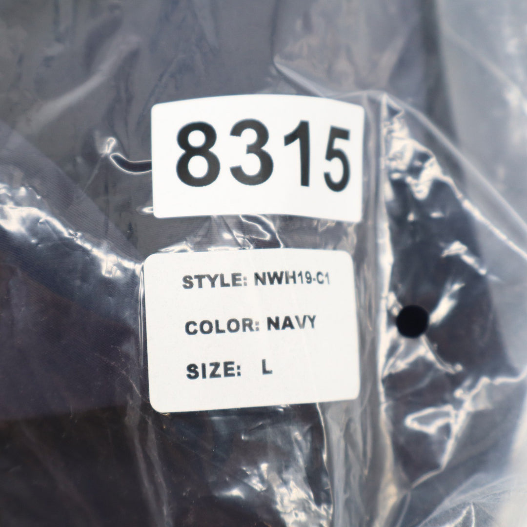 Naked Wardrobe The Statement Trench Coat Womens Large Navy Fur Trim Belted Waist