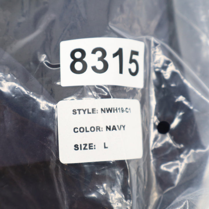 Naked Wardrobe The Statement Trench Coat Womens Large Navy Fur Trim Belted Waist