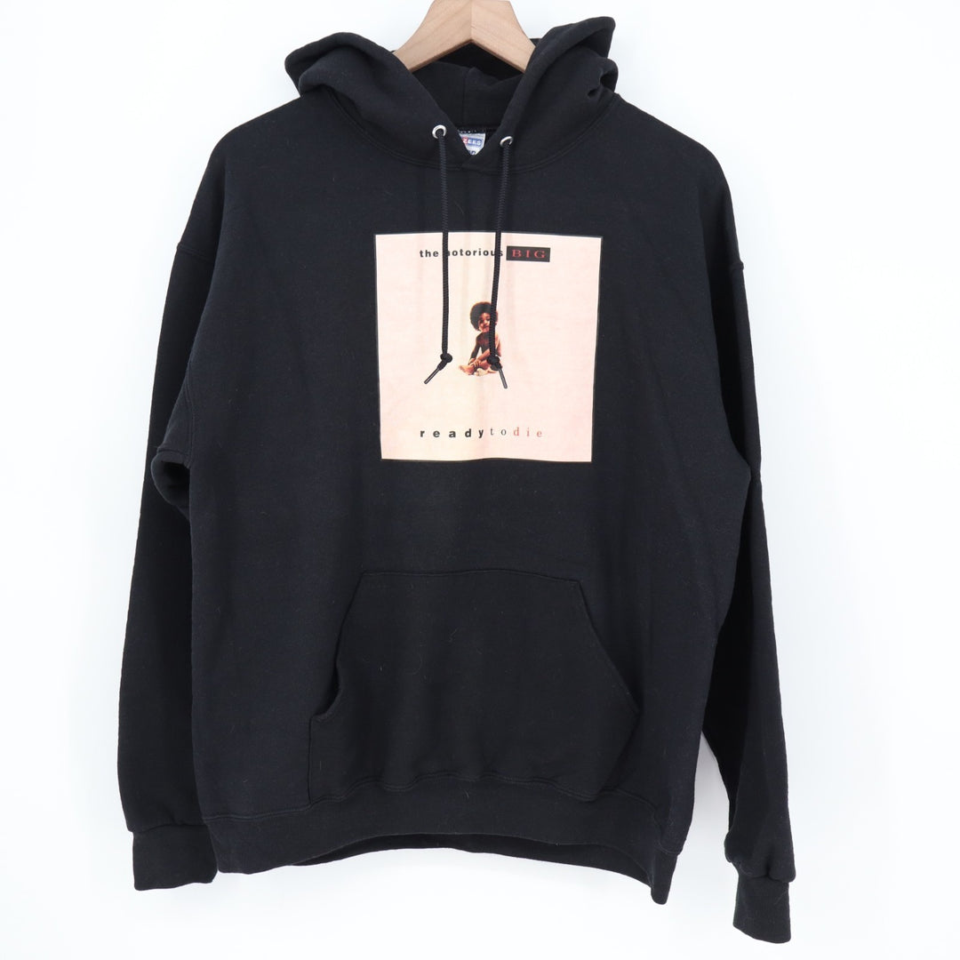 Jerzees NuBlend Hoodie Men Large Black Ready to Die The Notorious B.I.G. Graphic