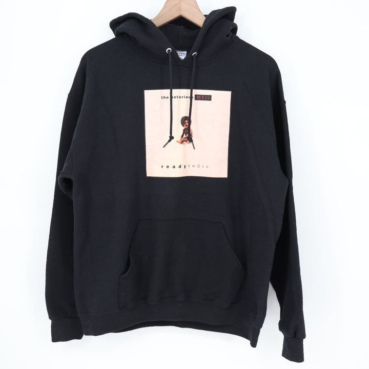 Jerzees NuBlend Hoodie Men Large Black Ready to Die The Notorious B.I.G. Graphic