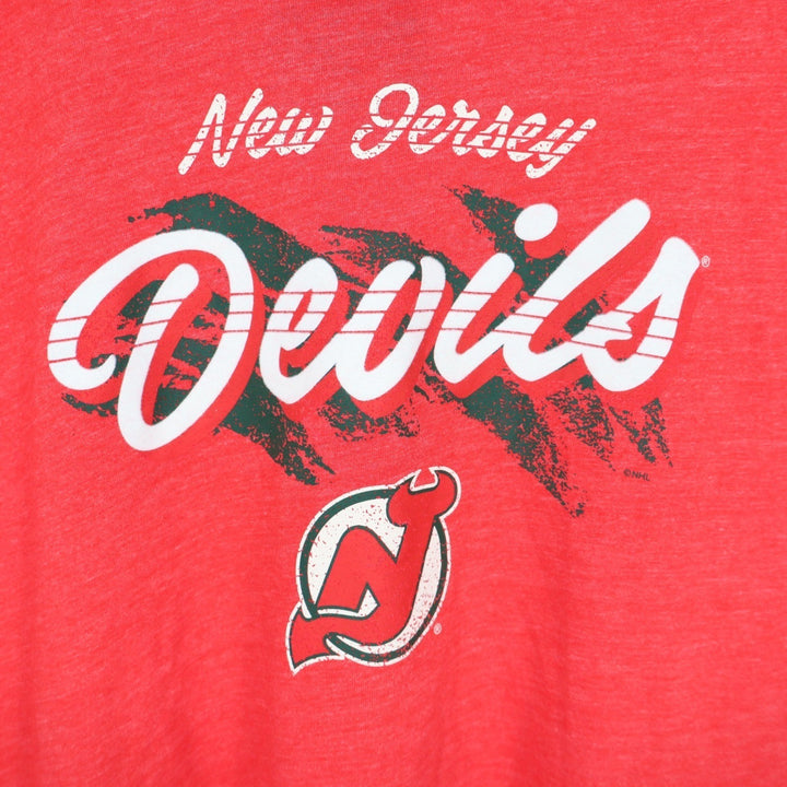 Fanatics New Jersey Devils NHL Womens Large Red Heather Graphic T-Shirt NWT