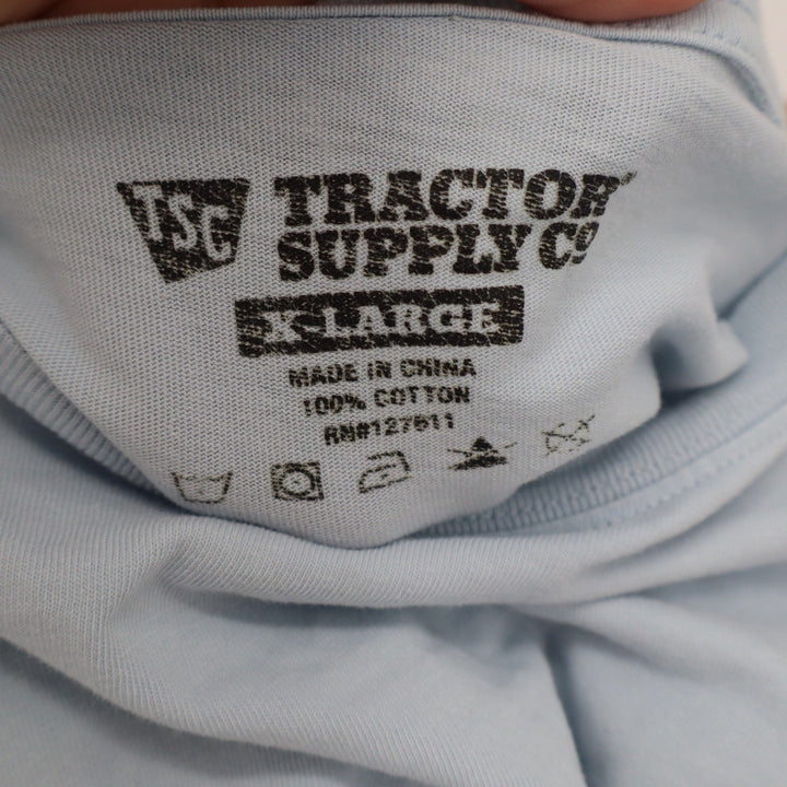 Tractor Supply Co Women's XL Light Blue Long Sleeve T-Shirt Graphic Sleeve