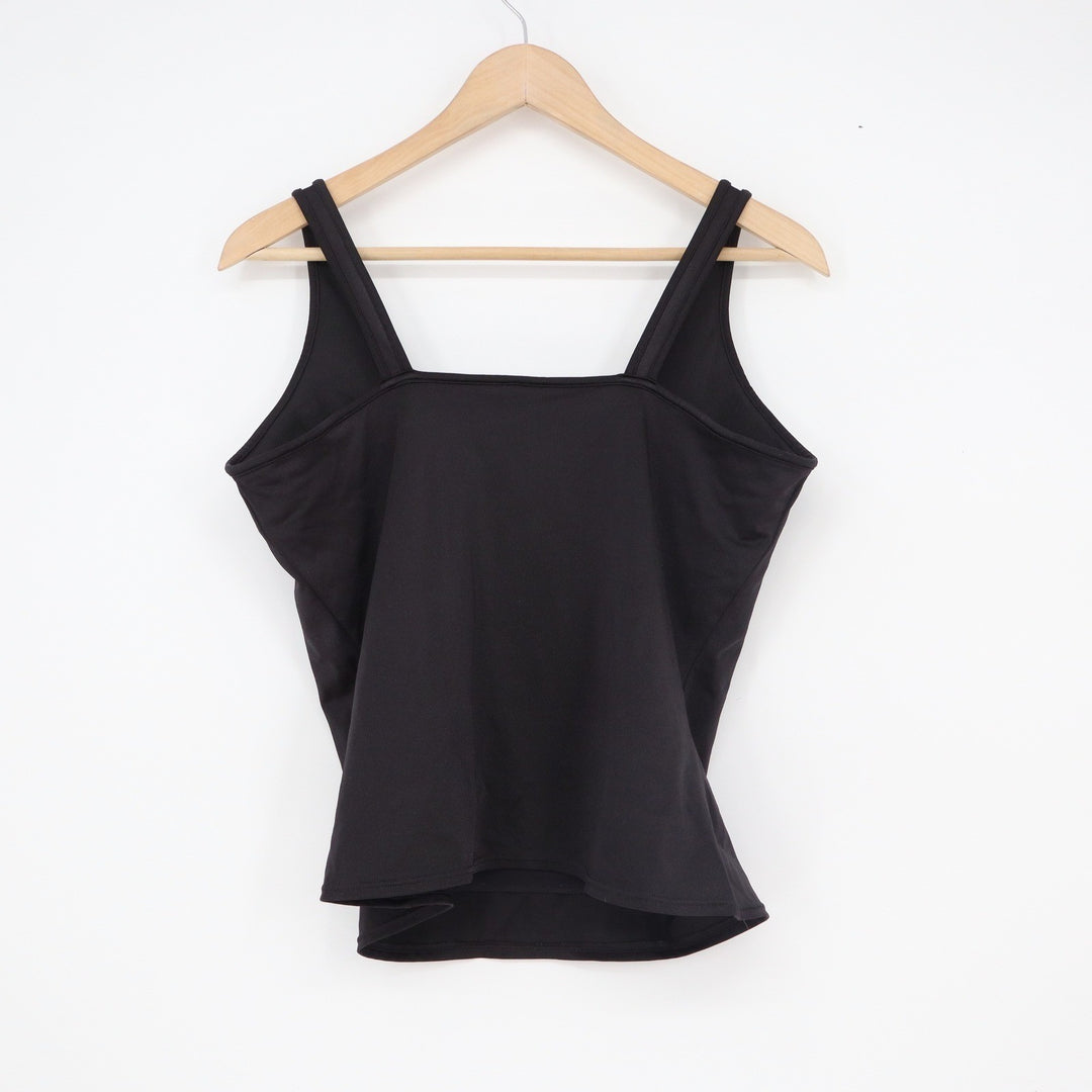 Curvation Womens Black Lace Applique Sleeveless Camisole Tank Top Size L