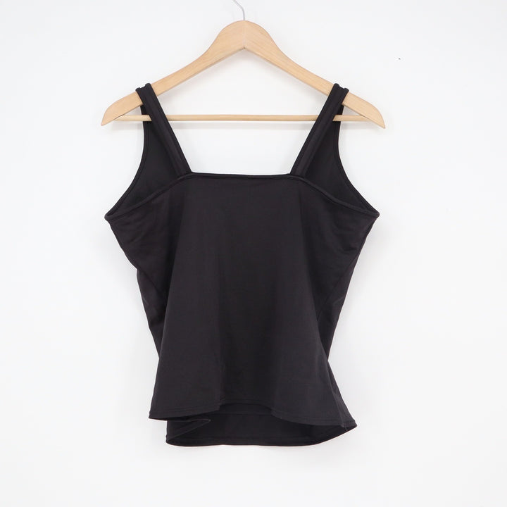 Curvation Womens Black Lace Applique Sleeveless Camisole Tank Top Size L