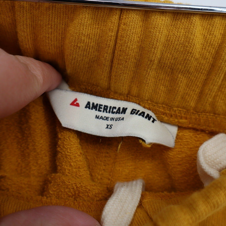 American Giant Women French Terry Side Slit Shorts Nugget Mustard Yellow XS