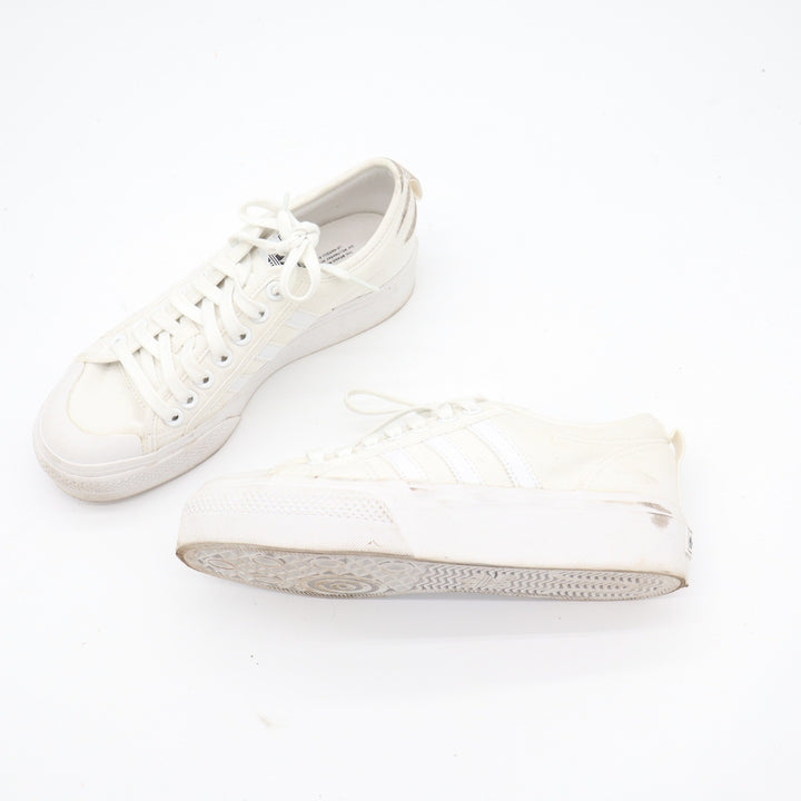 Adidas Nizza Platform Sneakers Womens 9 Cloud White Canvas Shoes
