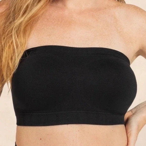 Truekind Convertible Strapless Bandeau Bra Women 2XL Black Stretch Wireless