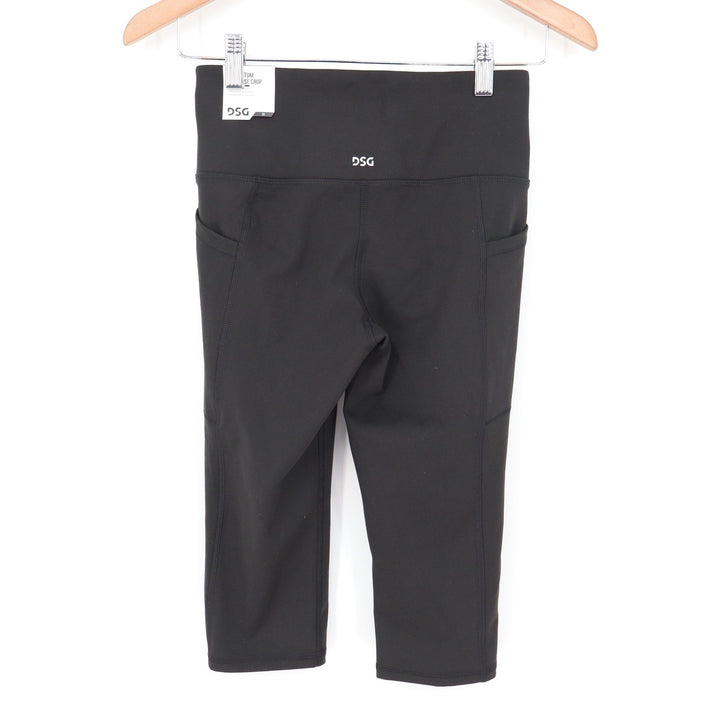 DSG Momentum Crop Leggings Womens XS Pure Black High Rise Pockets