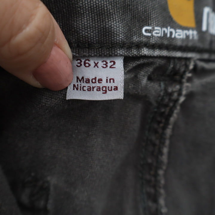 Carhartt Mens Relaxed Fit Canvas Work Pants Grey 36x32 Carpenter Utility