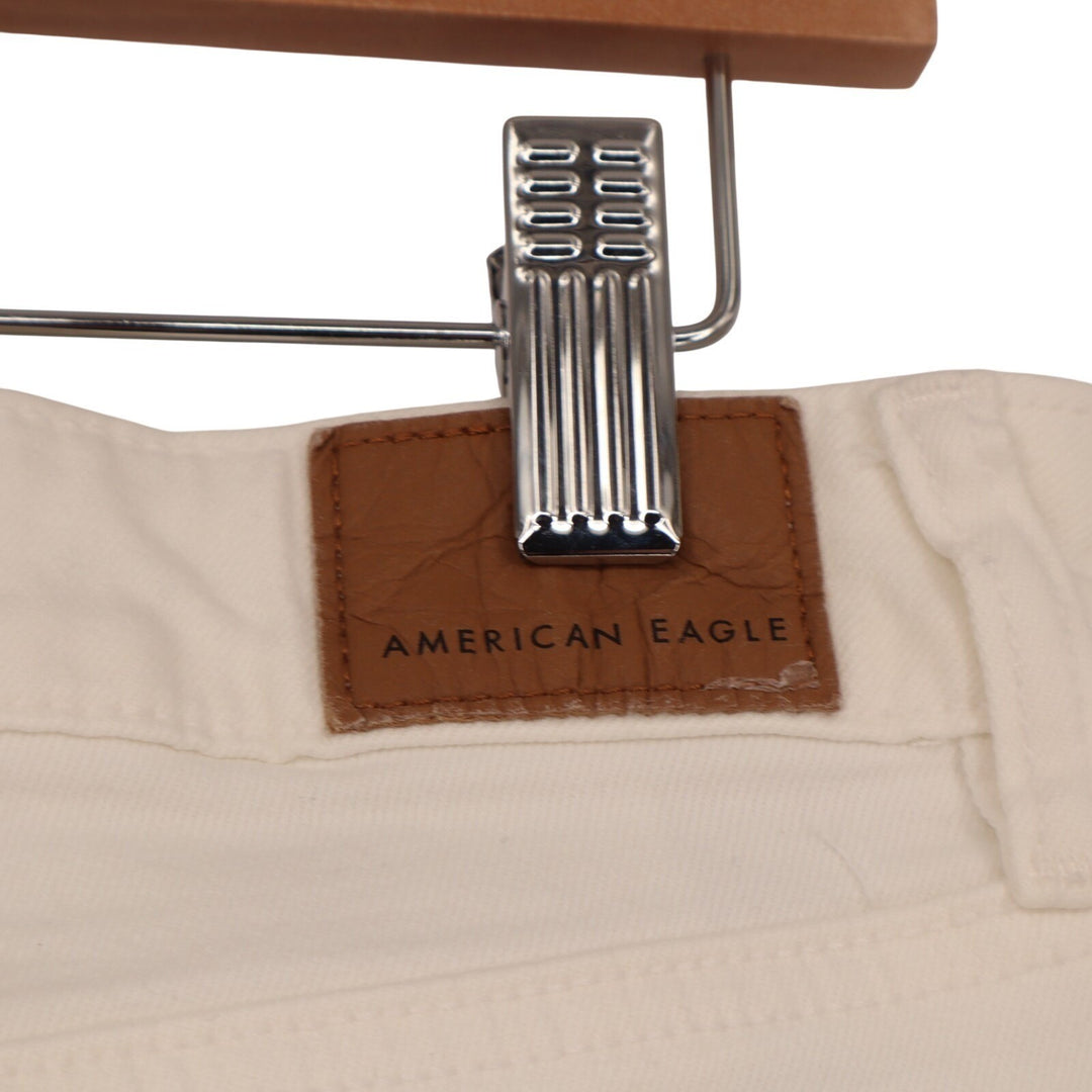 American Eagle Outfitters Strigid Crop Jeans Womens 8 Short White Denim Wide Leg