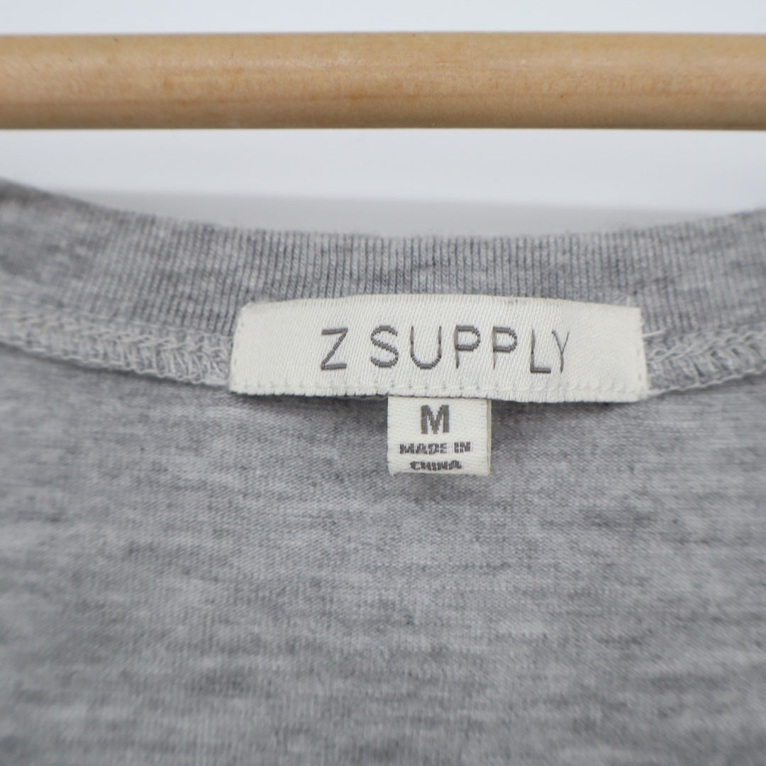 Z Supply Tank Top Womens M Heather Gray Stretch Round Neck Activewear Pullover