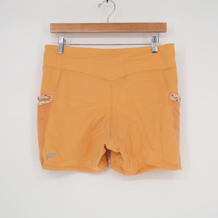 Fabletics Trinity Motion365 Athletic Shorts Womens S Orange Stretch Mid Rise