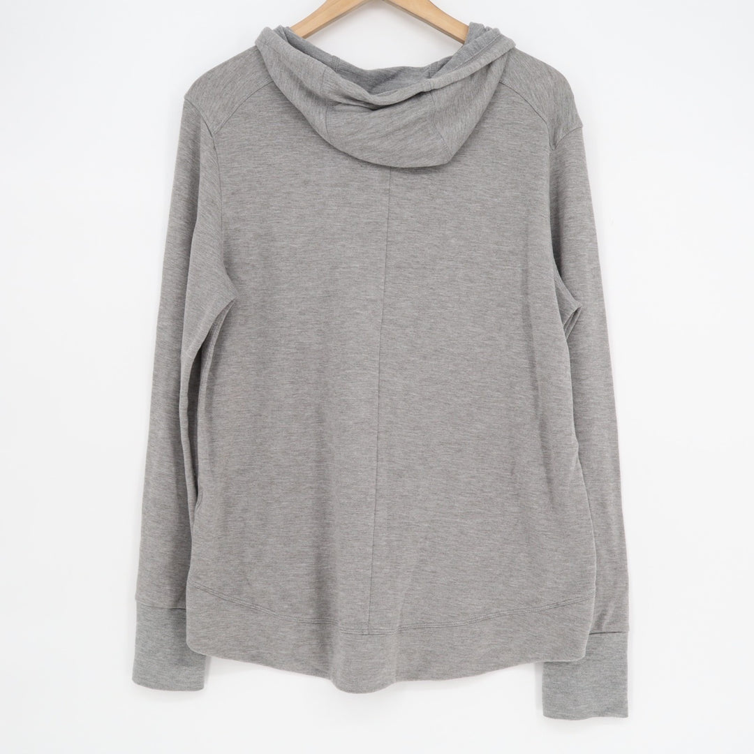 Athletic Work Hoodie Womens Medium(8-10) Heather Gray Stretch Thumb Hole Sleeve