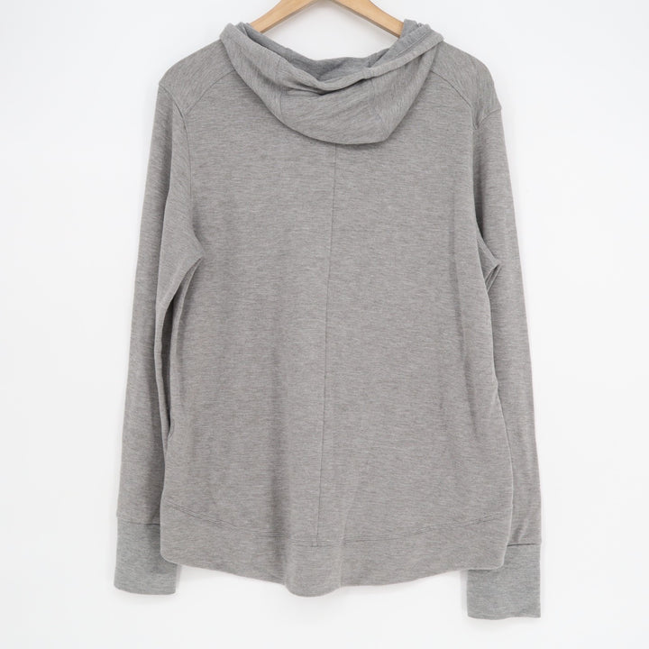 Athletic Work Hoodie Womens Medium(8-10) Heather Gray Stretch Thumb Hole Sleeve