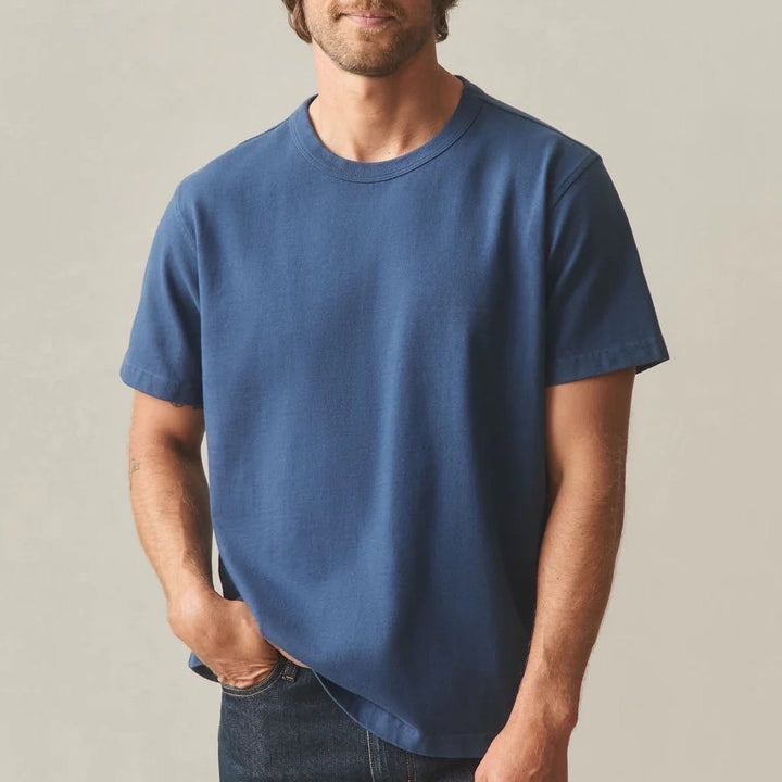 American Giant Everest T-Shirt Men's 2XL Blue Cotton Short Sleeve Crew Neck