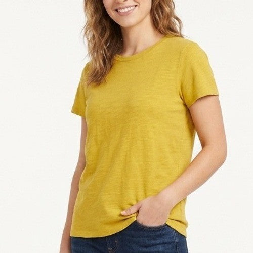 American Giant Classic T-Shirt Women's Large Yellow Cotton Short Sleeve Pullover