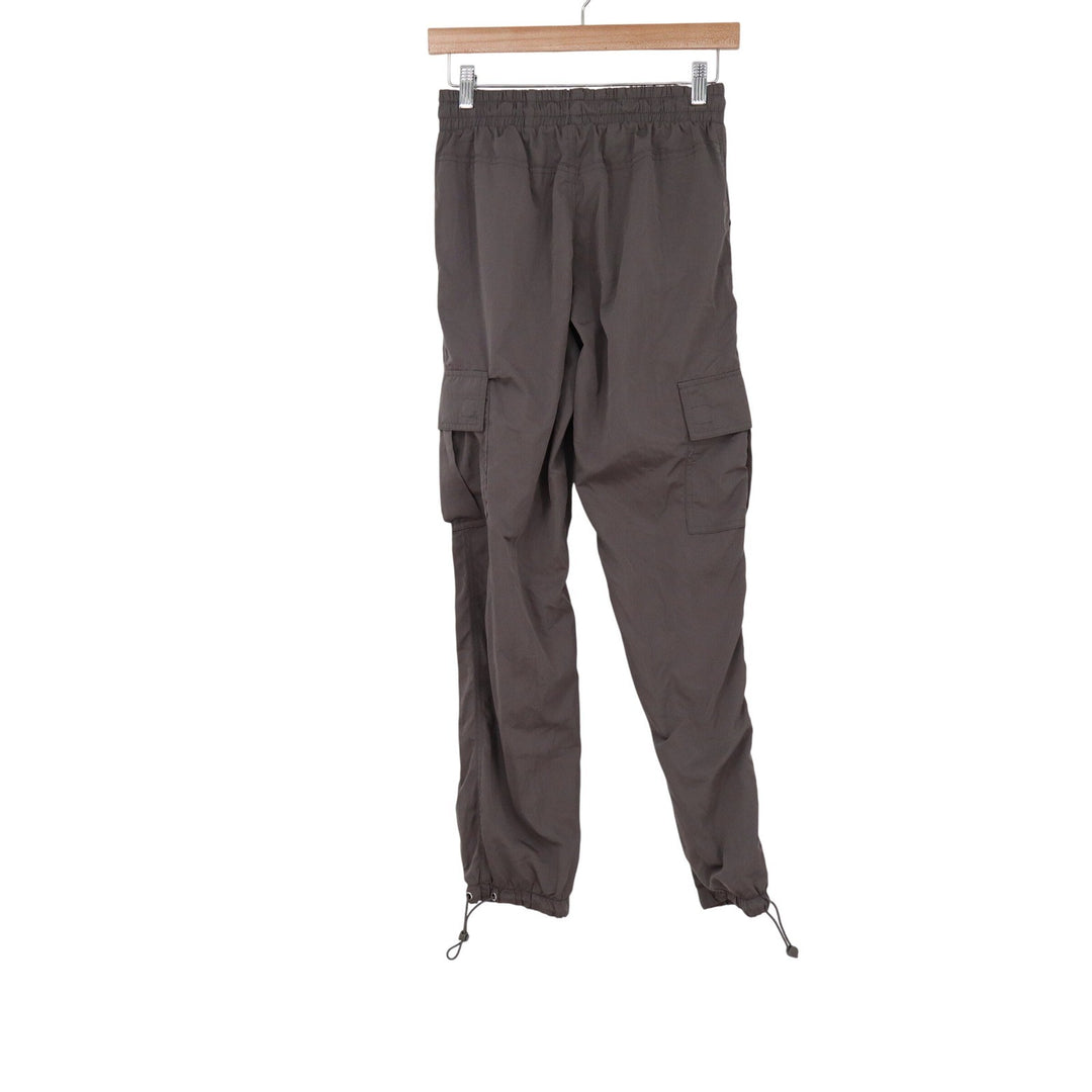 Love Streak Womens Charcoal Gray Cargo Pants Elastic Waist Cinch Hem Small