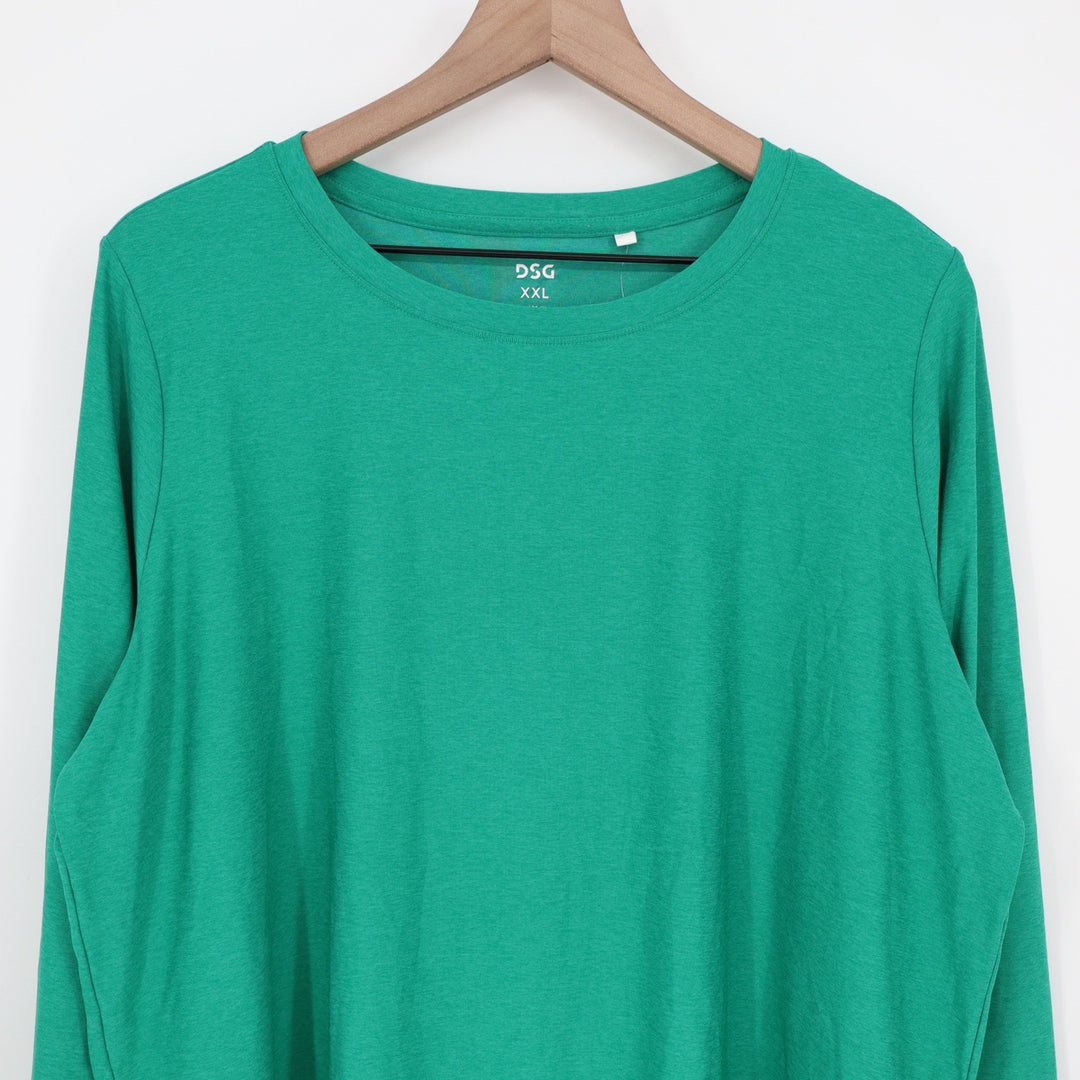 DSG Mens XXL Green Long Sleeve Performance T-Shirt UPF 50+ Moisture Wicking