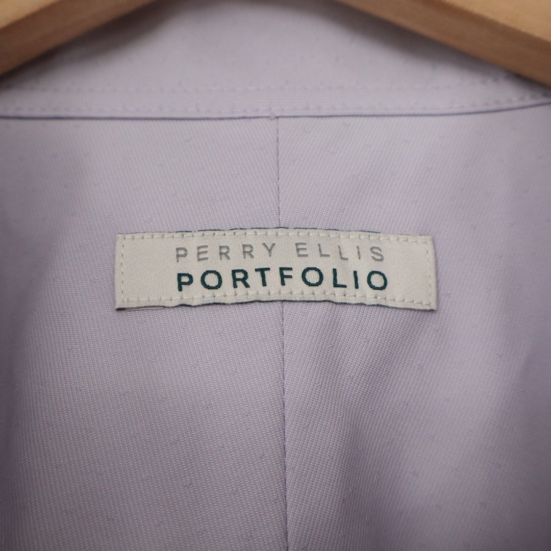 Perry Ellis Portfolio Mens Lavender Dobby Dress Shirt 16.5 34/35 Long Sleeve