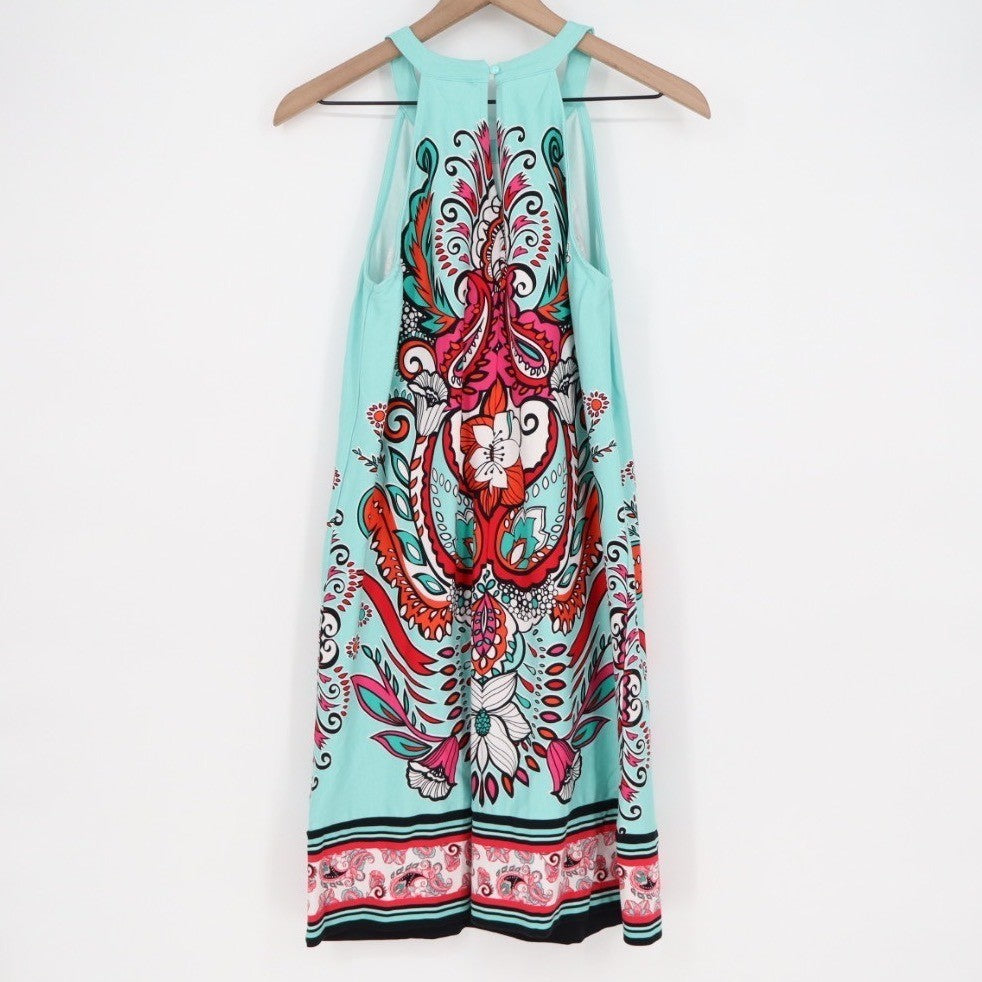 New York Company Teal Paisley Halter Dress Size M