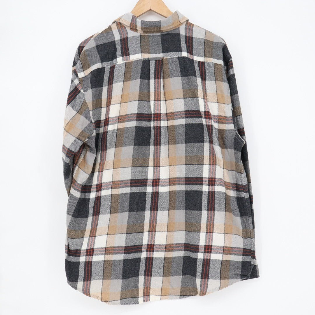 IZOD Saltwater Relaxed Classics Flannel Shirt Mens Large Multi Plaid Button Up