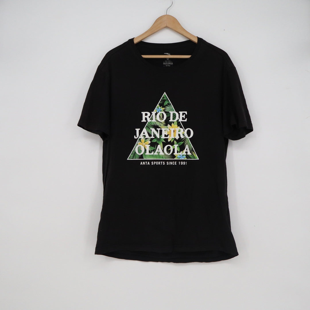 Anta Sports Mens Rio De Janeiro Olaola Graphic T-Shirt Black XL