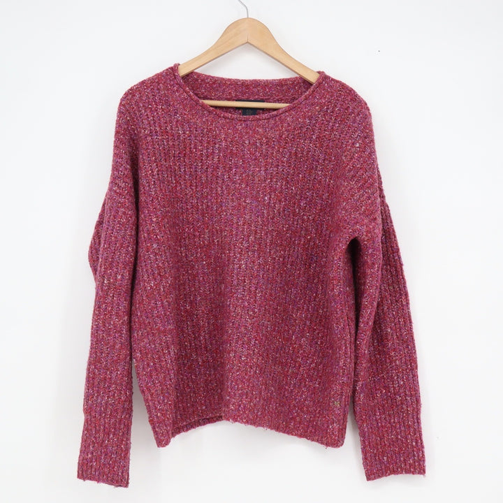 Rachel Rachel Roy Pink Purple Marled Chunky Knit Crew Neck Sweater Womens Medium