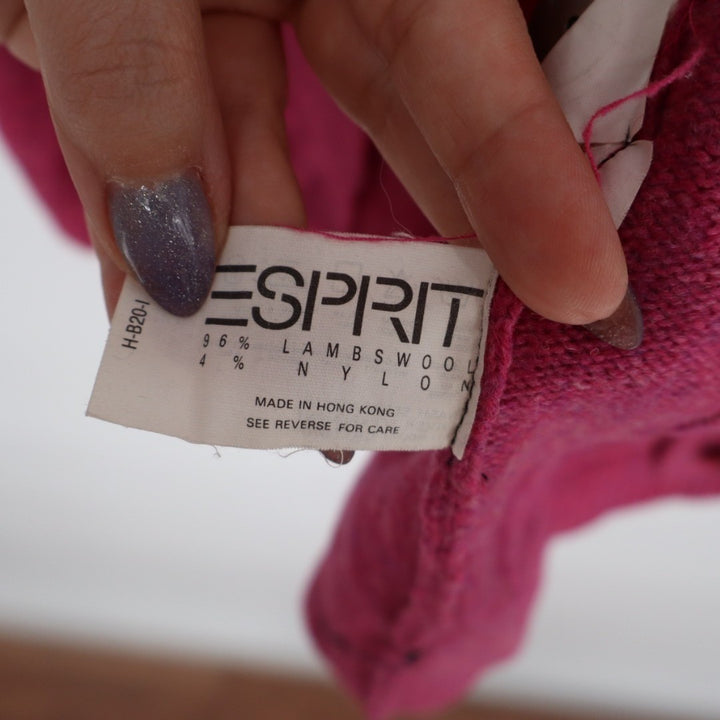 Esprit Cardigan Sweater Womens Pink wool Front Pockets Long Sleeve Winter Wear