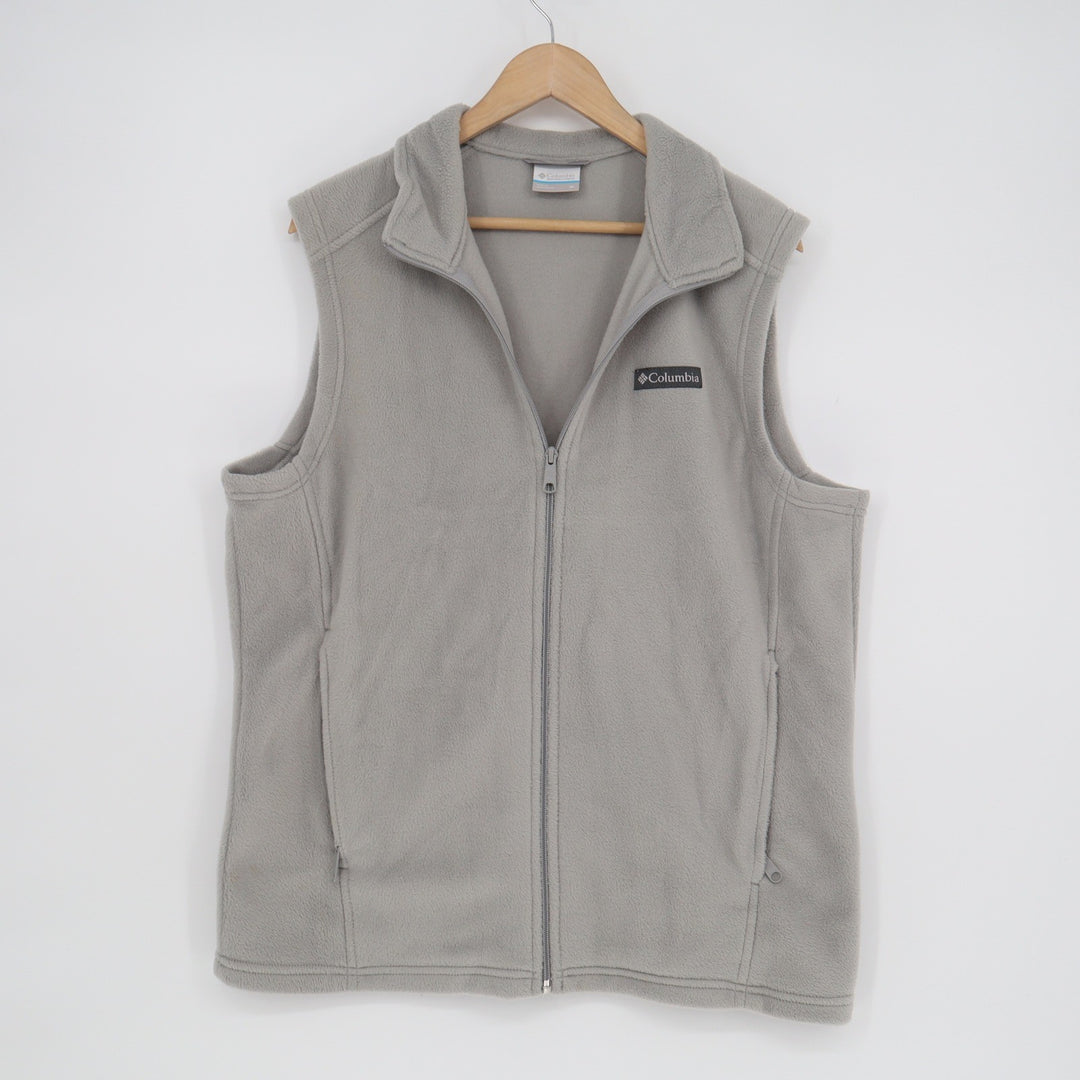 Columbia Mens Grey Fleece Full Zip Vest XM1024 Size Medium