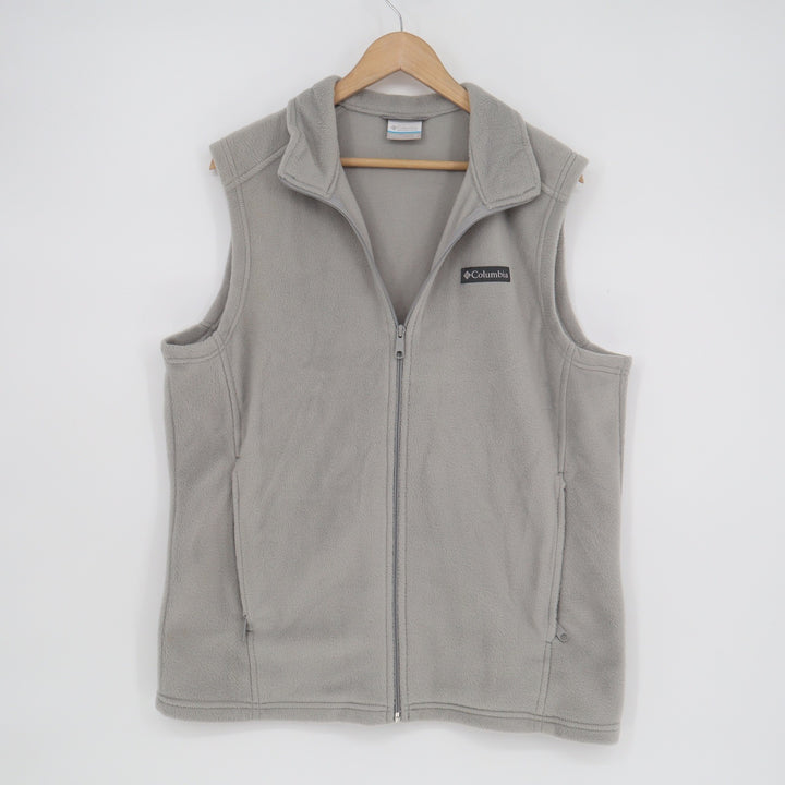 Columbia Mens Grey Fleece Full Zip Vest XM1024 Size Medium