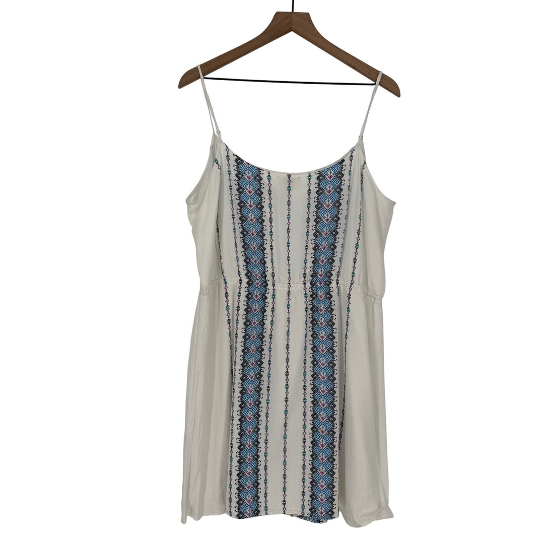 LOFT Cream Embroidered Empire Waist Spaghetti Strap Dress XL