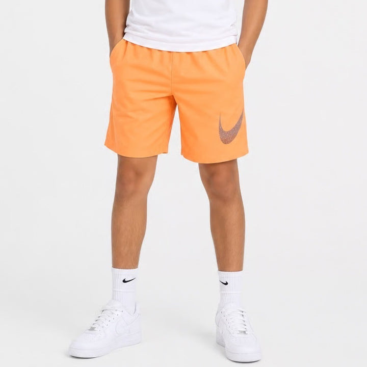 Nike Swim Trunks Boys S Orange Graphic Swoosh Board Shorts Good