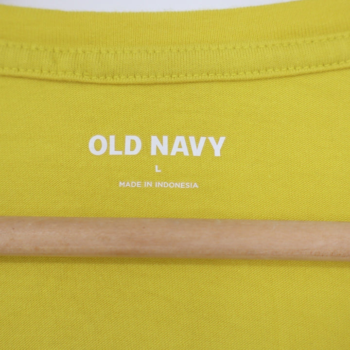 Old Navy Womens Yellow Short Sleeve Crew Neck Cotton Modal Blend Tee Size L
