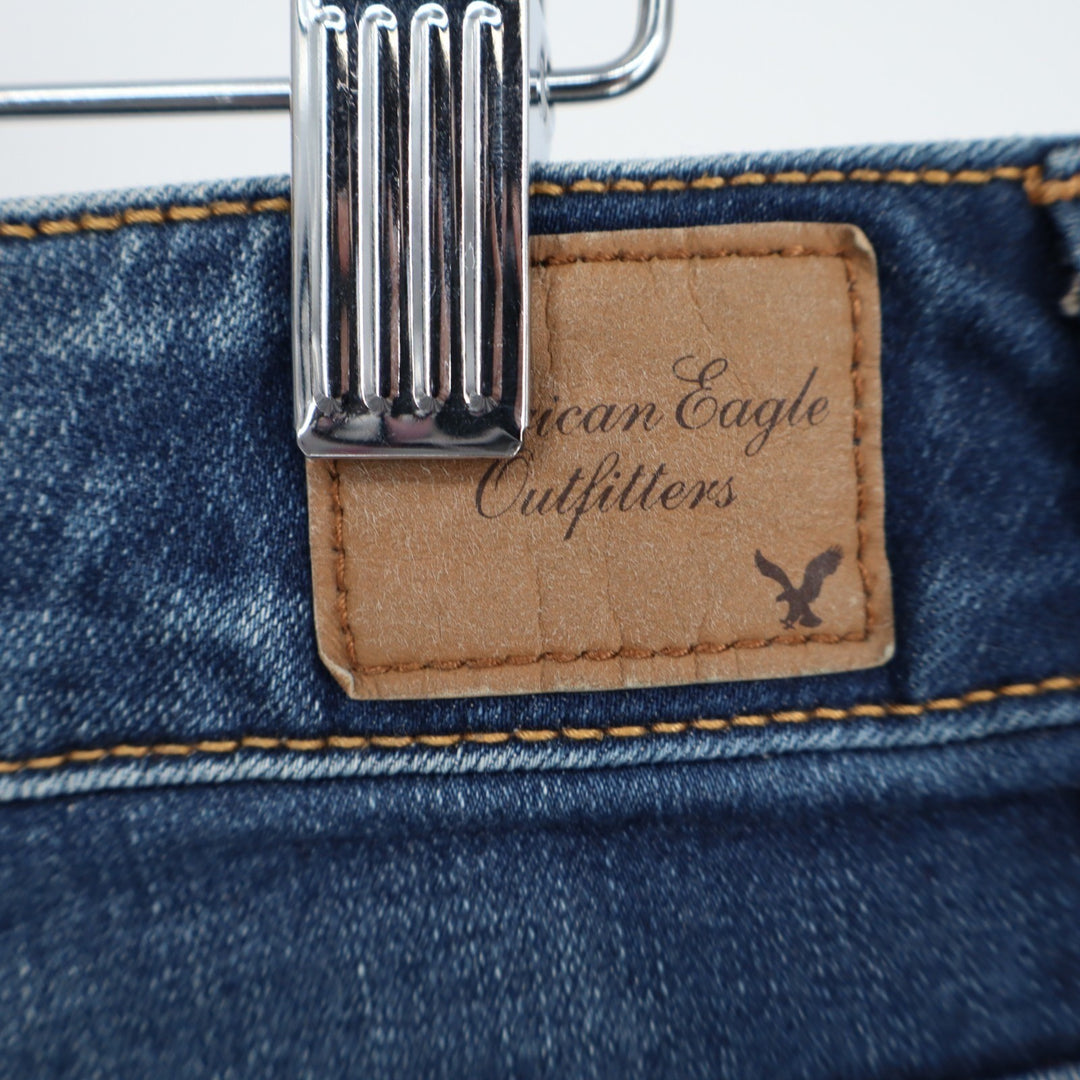 American Eagle Outfitters Cut Off Shorts Womens 8 Blue Denim Cuffed Hem Stretch