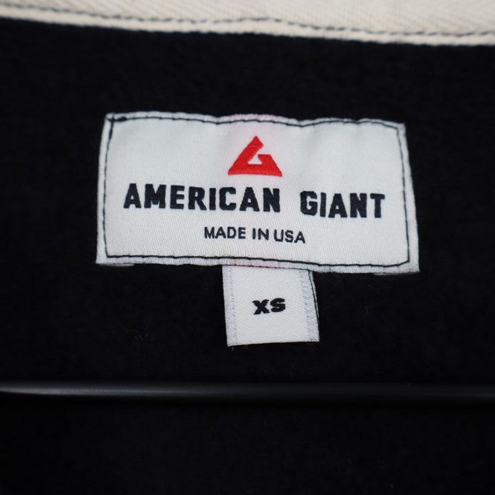 American Giant Hoodie Womens XS Black Full Zip Cotton Fleece Lined Classic Wear